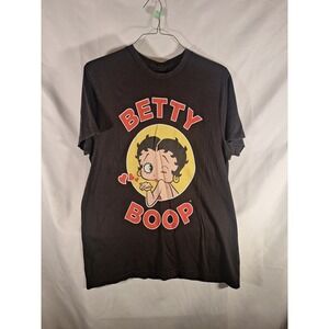 Betty Boop Graphic T Shirt Black Size Large Cartoon Character Tee